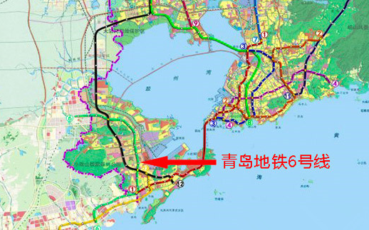 青岛地铁6号线线路图 青岛地铁m6最新线路图