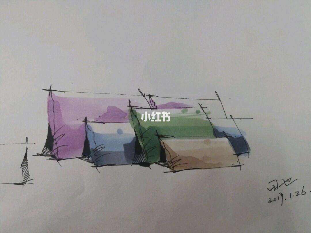抱枕马克笔效果图