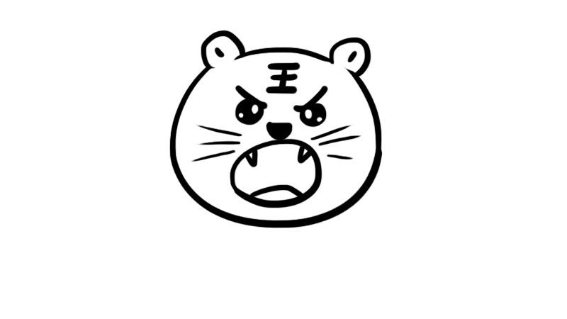 凶猛老虎简笔画 侧面老虎头简笔画