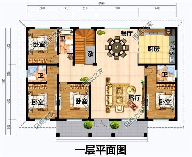 农村一层六间房设计图