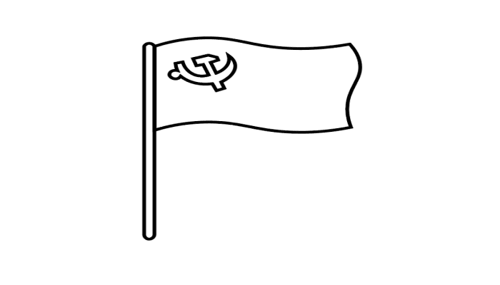 党旗简笔画步骤涂色