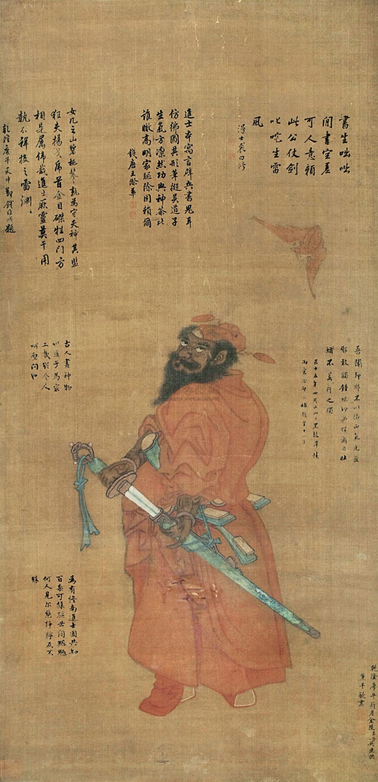 0497 钟馗 立轴 绢本 吴道子作品钟馗原图