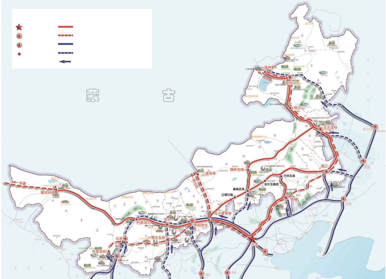 内蒙古铁路线路图