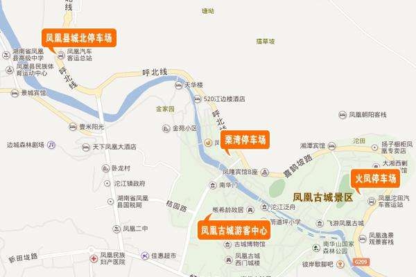 凤凰古城地图路线图