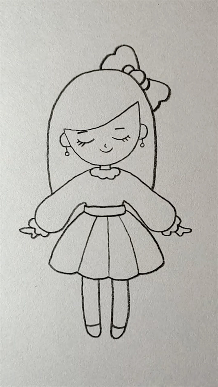 教你们怎样画一个人物画像超级简单. 画一个人简单