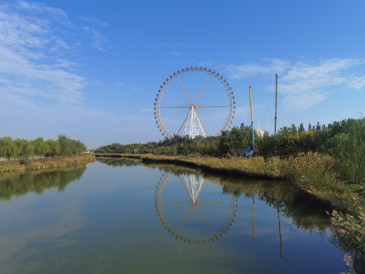 景色秀美,风光旖旎的阅海国家湿地公园,位于宁夏银川金凤区,总面积 银川阅海公园