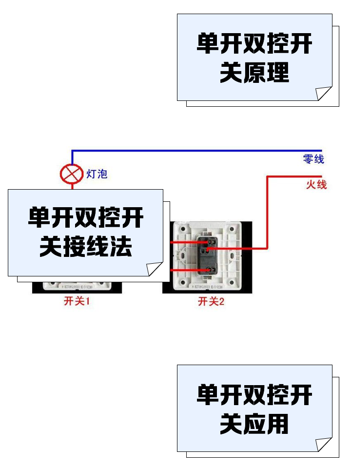 单开双控开关怎么接线