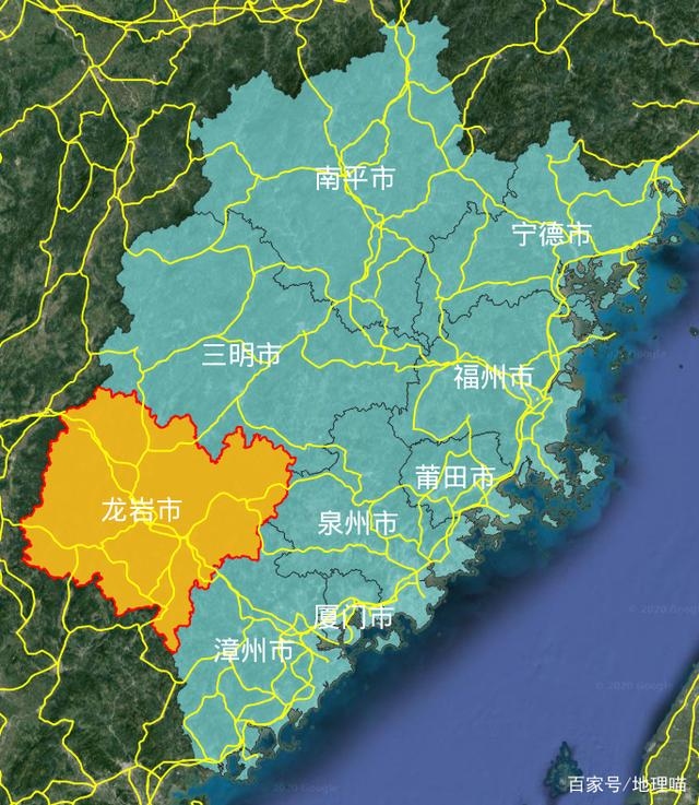 福建龙岩地图位置