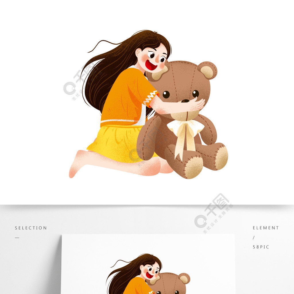 抱着小熊的女孩图片素材-编号18085154-图行天下
