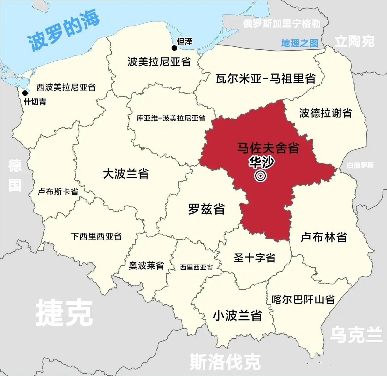 波兰共和国地图
